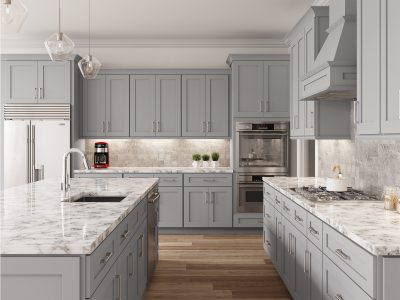 lait grey shaker Forevermark cabinets in Orland Park, Illinois